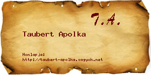 Taubert Apolka névjegykártya